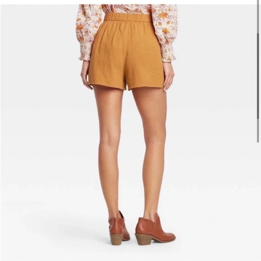 Universal Thread Gold Cotton Pull-On‎ Shorts Size Large Wild Fable_2